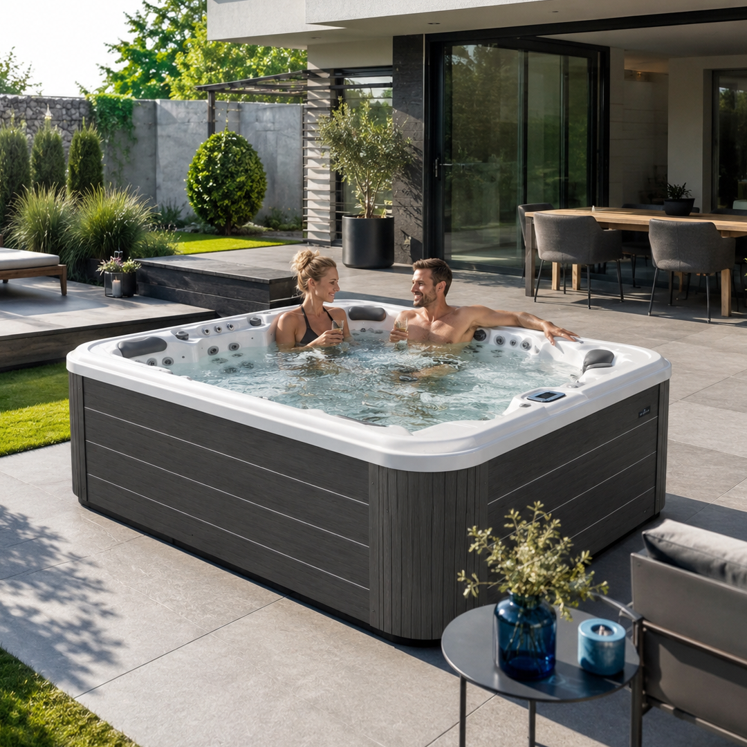 Waterwave Whirlpool im modernen Garten